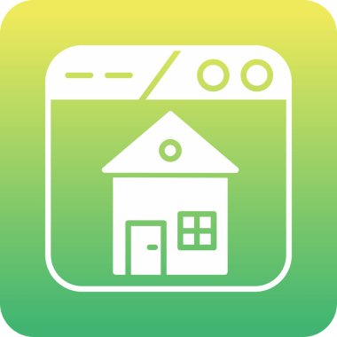 Pencere simgesi çizgisi olan eşsiz bir ev