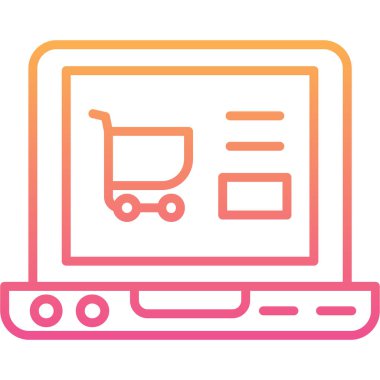 çevrimiçi alışveriş rengi vektör illüstrasyonu