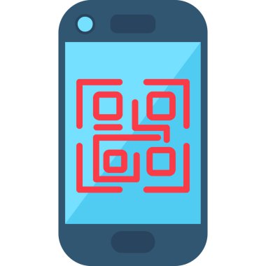 qr kod simgesi vektör çizimi