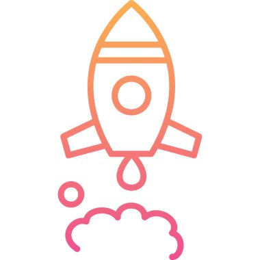 Roket. Web simgesi basit illüstrasyon