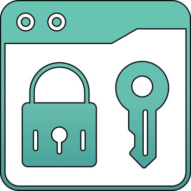 Kilit. Web simgesi basit illüstrasyon