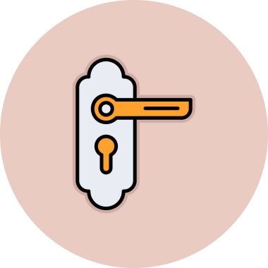 Kapı tokmağı web simgesi, vektör illüstrasyonu