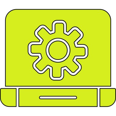 dişli simgesi olan dizüstü bilgisayar