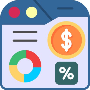 para web renk ikonu vektör illüstrasyonu