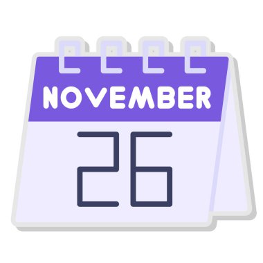 8 Kasım - takvim simgesi - vektör illüstrasyonu. takvim tarihi