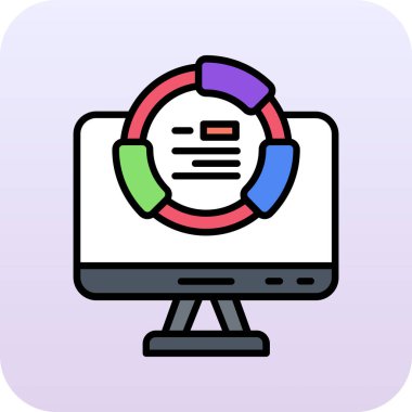 veri analiz vektörü renk simgesi izole edildi.