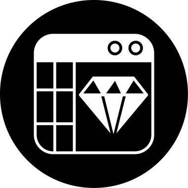 Elmas. Web simgesi basit illüstrasyon