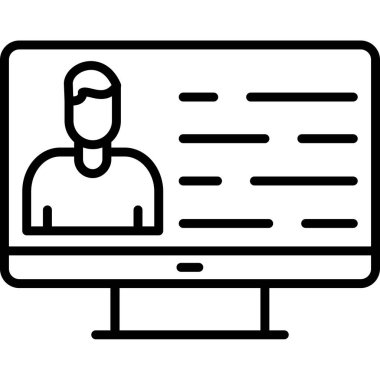 Dizüstü bilgisayarı olan adam vektör çizimi