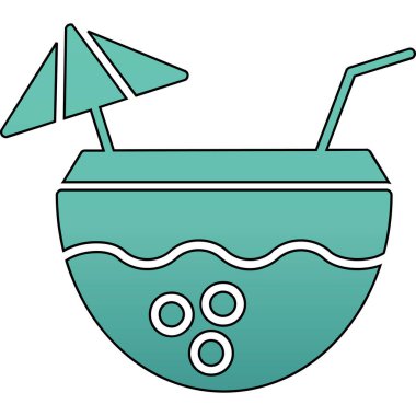 Bir kokteyl ikonunun vektör illüstrasyonu