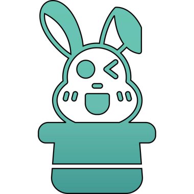 Sevimli tavşan kafası simgesi, taslak biçimi