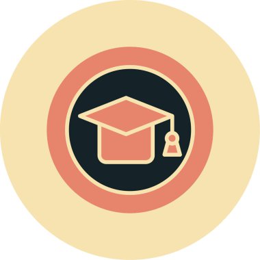 mezuniyet başlığı simgesi, vektör illüstrasyonu