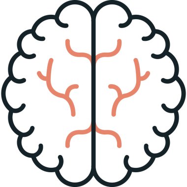 Beyin. Web simgesi basit illüstrasyon