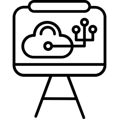 veri bulut hesaplama simgesi ana hat biçiminde