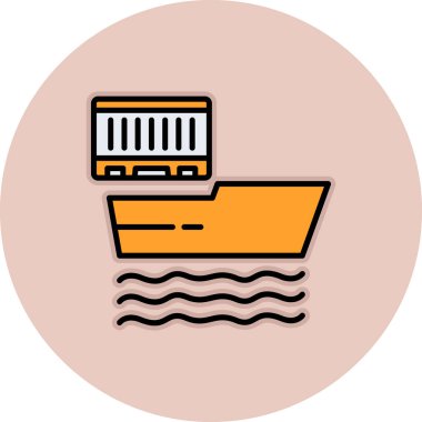 Kargo gemisi vektör çizim