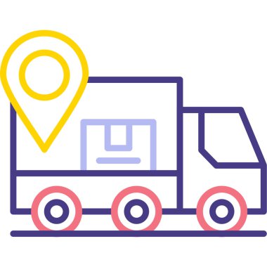 dağıtım konumu simgesi, basit tasarım vektör çizimi