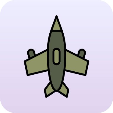 Uçak vektör simgesi. Basit vektör simgesi.