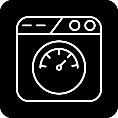 çamaşır makinesi simgesi. beyaz arkaplanda siyah vektör.