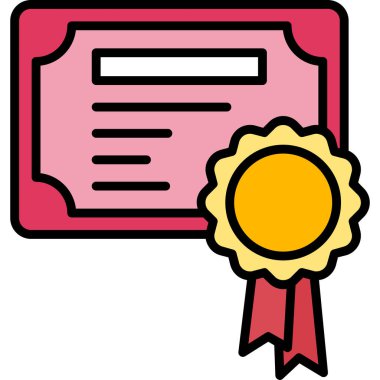 Sertifika. Web simgesi basit illüstrasyon