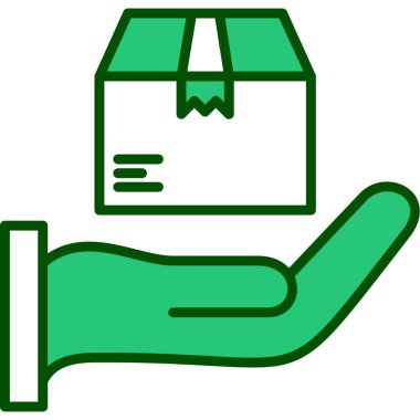 Karton kutu tutan teslimatçı.