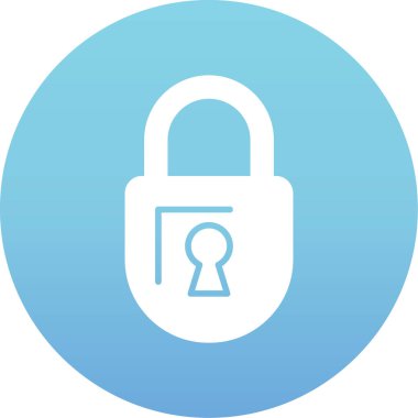 Asma kilit. Web simgesi basit illüstrasyon