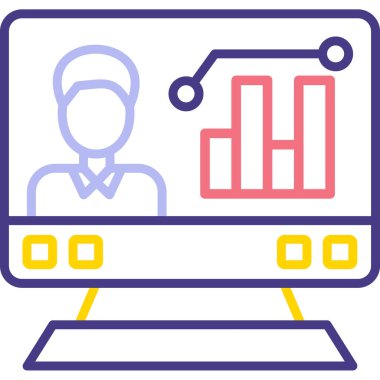 Analizler. Web simgesi basit illüstrasyon