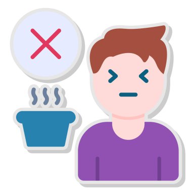 Bir fincan sıcak çayla bir adam. Resim vektörü simgesi