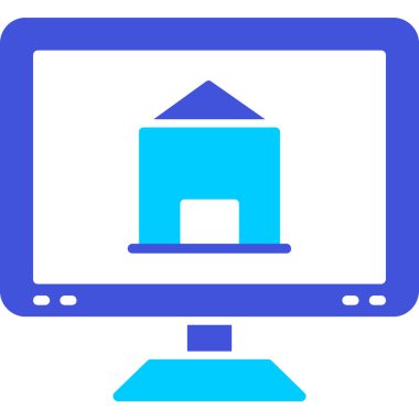 Eve. Web simgesi basit illüstrasyon