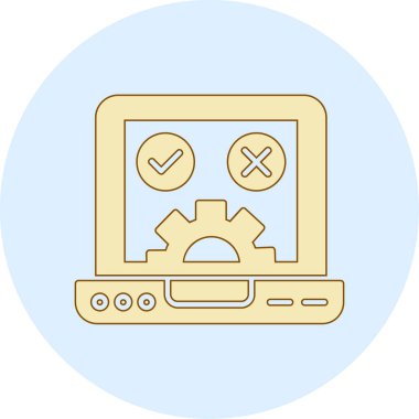 Güvenli simgesi olan bir dizüstü bilgisayar, vektör illüstrasyonu