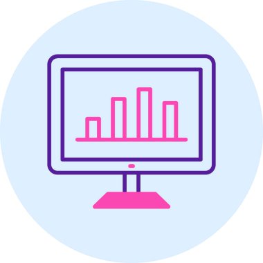 Monitör. Web simgesi basit illüstrasyon