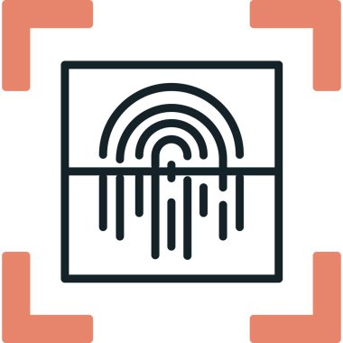 Modern b 'nin vektör illüstrasyonunda parmak izi simgesi yok