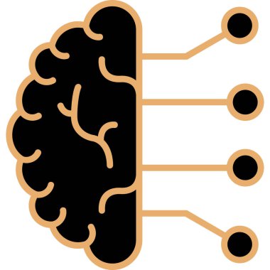 Beyin. Web simgesi basit illüstrasyon