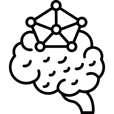 Beyin. Web simgesi basit illüstrasyon