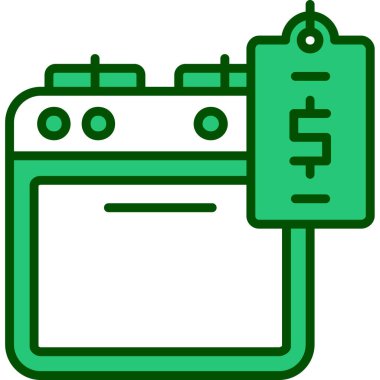 Para makinesi simgesi renk ana hatları vektörü