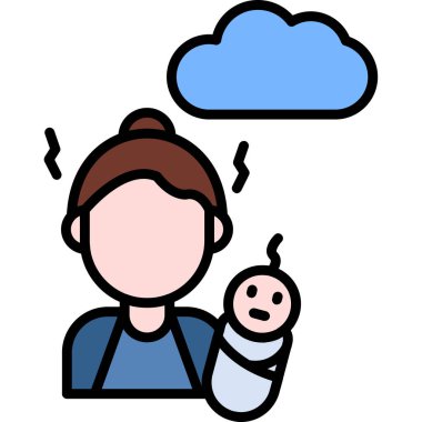 Anne ve bebek, illüstrasyon, beyaz arkaplan üzerinde vektör.