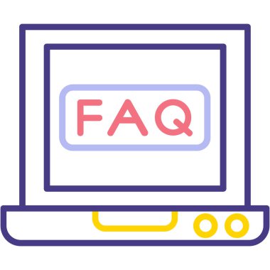 Moda tasarım tarzında soru simgesi. İşaretleme simgesi beyaz arkaplanda izole edildi. Faq vektör simgesi basit ve modern düz stil.