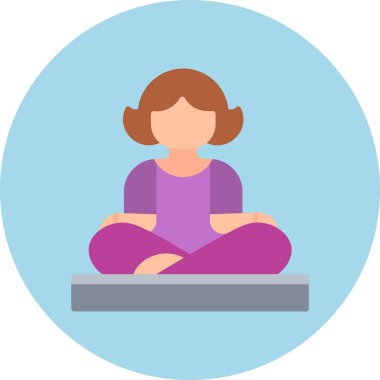 yoga poz simgesi, düz tasarım biçimi