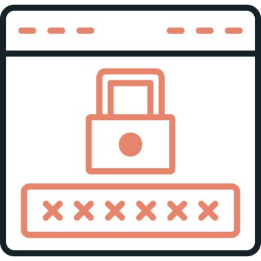 Şifre kilitli. Web simgesi basit illüstrasyon