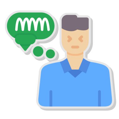 Konuşma balonu olan bir erkek.