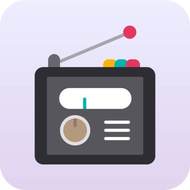 Radyo. Web simgesi basit illüstrasyon