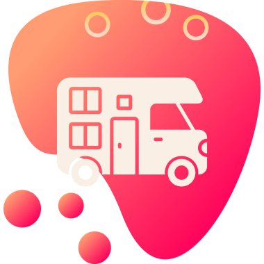 Kırmızı bir kamyon simgesinin vektör çizimi