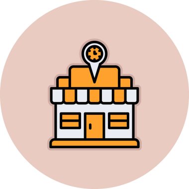 Dükkan. Web simgesi basit illüstrasyon