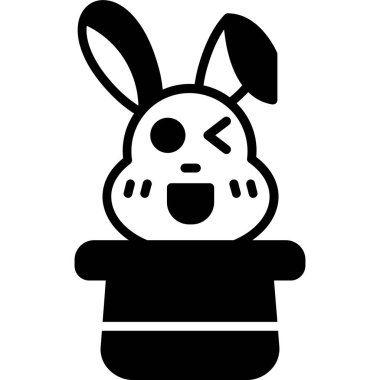 Büyük gözleri ve gülümsemesi olan sevimli çizgi film tavşanı.