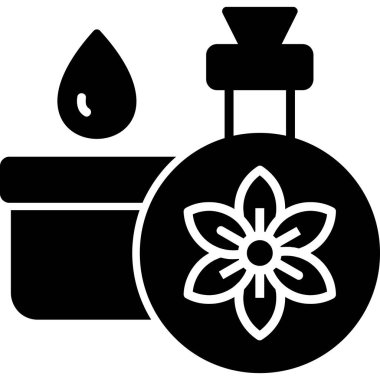 Çiçekteki vektör simgesi ve bitki