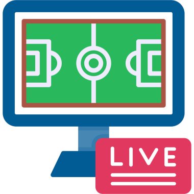 Canlı futbol. Web simgesi basit illüstrasyon