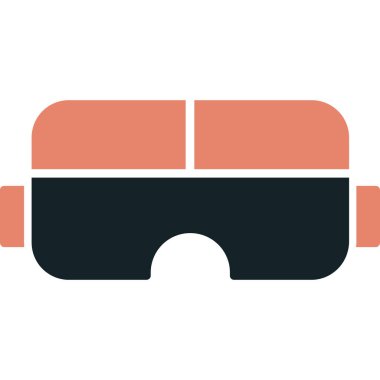 vr aygıtı düz simge, vektör, illüstrasyon