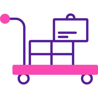 Hediye kutuları vektör ikonlu bir araba. çizgi illüstrasyonu