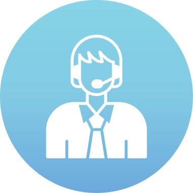 Müşteri desteği düz simgesi, vektör, illüstrasyon