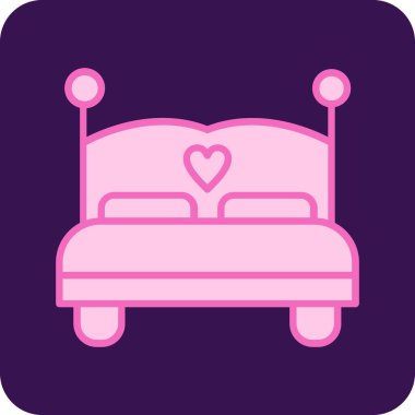 Yatağa. Web simgesi basit illüstrasyon