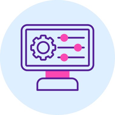 dizüstü bilgisayar. Web simgesi basit illüstrasyon