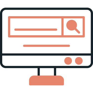 Bilgisayar. Web simgesi vektör illüstrasyonu